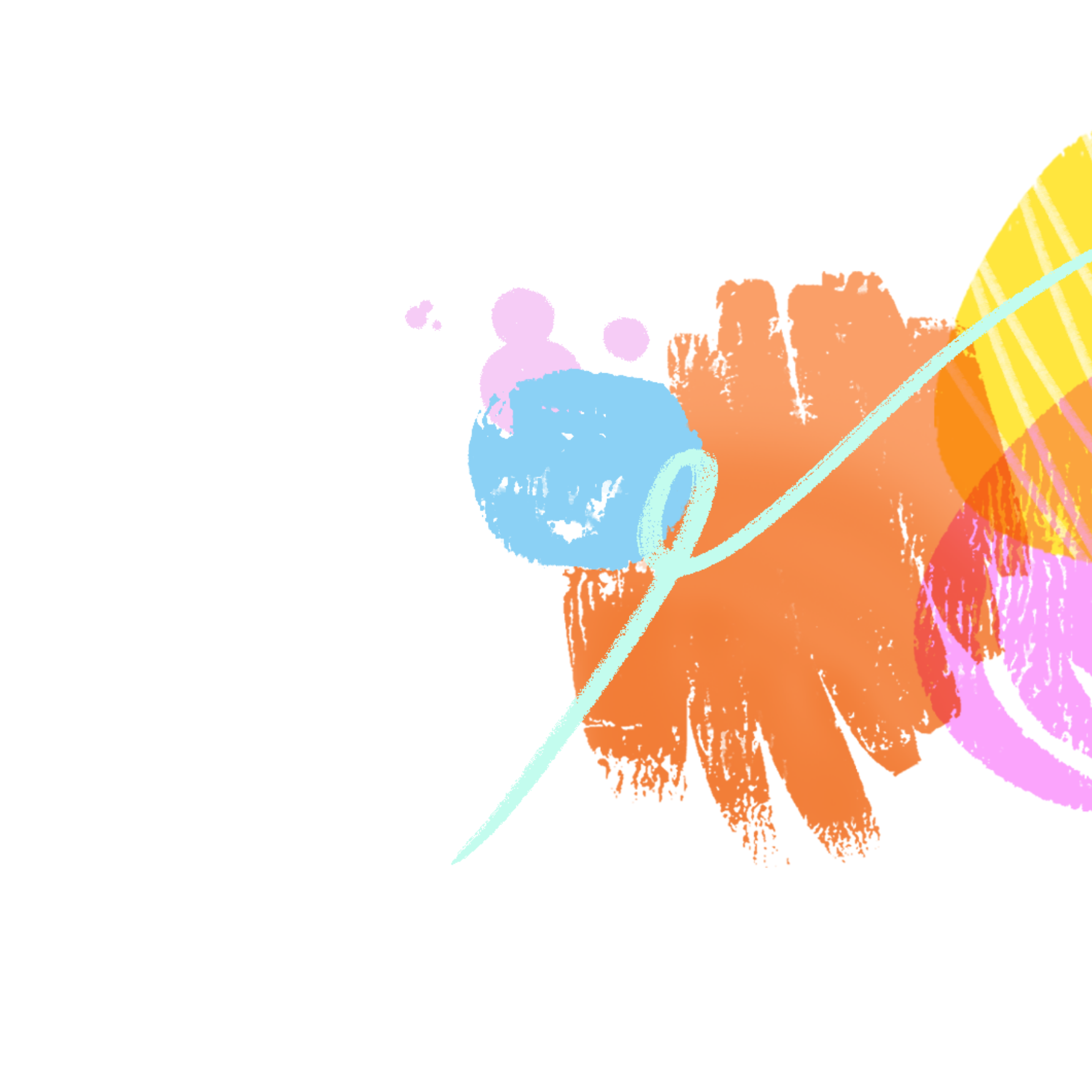 Abstract illustration with colorful brushstrokes used as decorative graphic